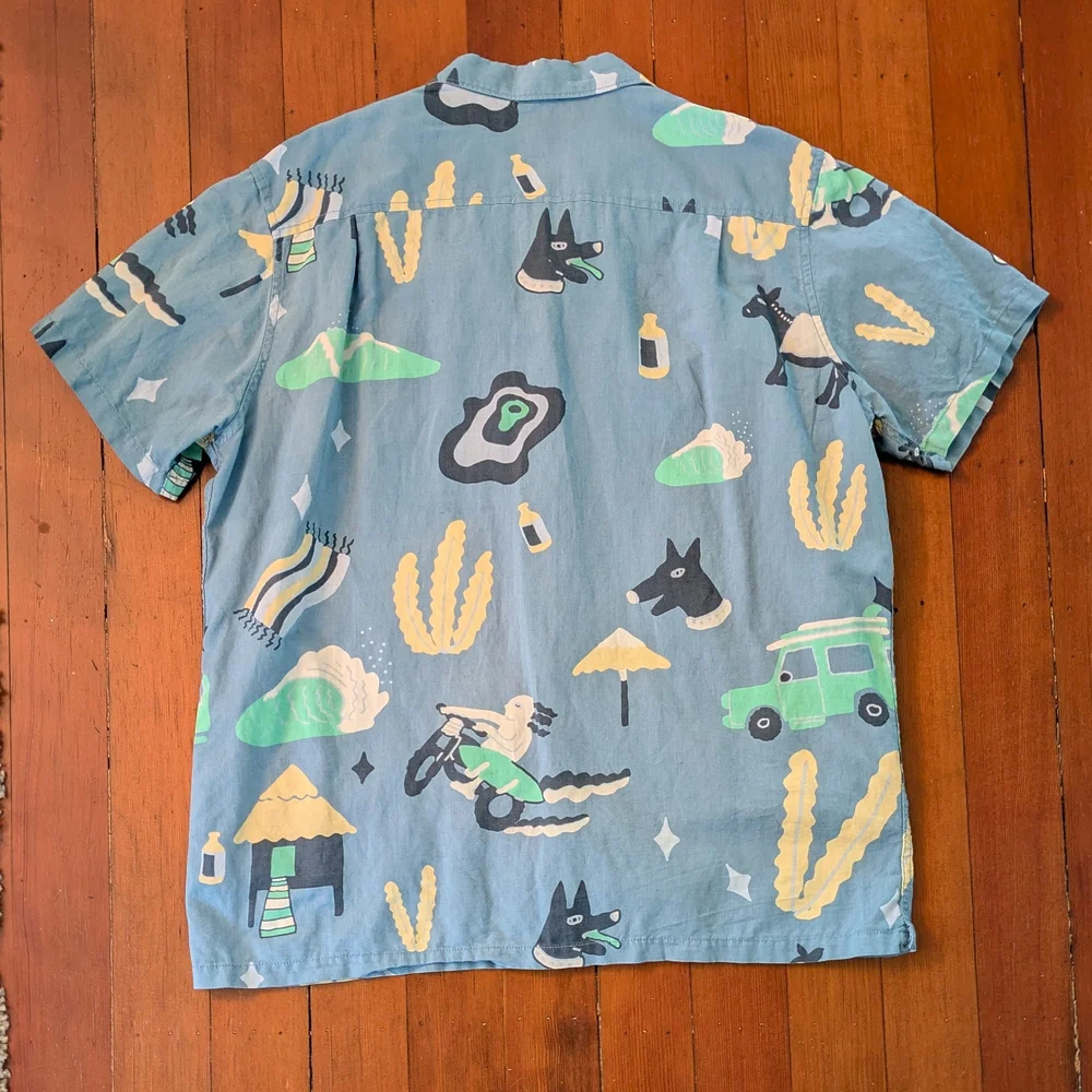 Roark Desert Adventure Short Sleeve Button Down - Light Blue and Yellow - Picture 5 of 5